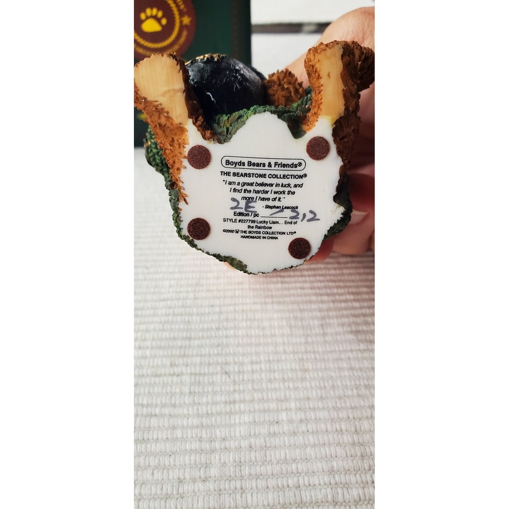 Boyds Bears Lucky Liam End of the Rainbow Figurine 227799 Bearstone Collection - Picture 4 of 4